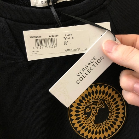 Versace black sweater with gold Medusa head emblem - Picture 3 of 5
